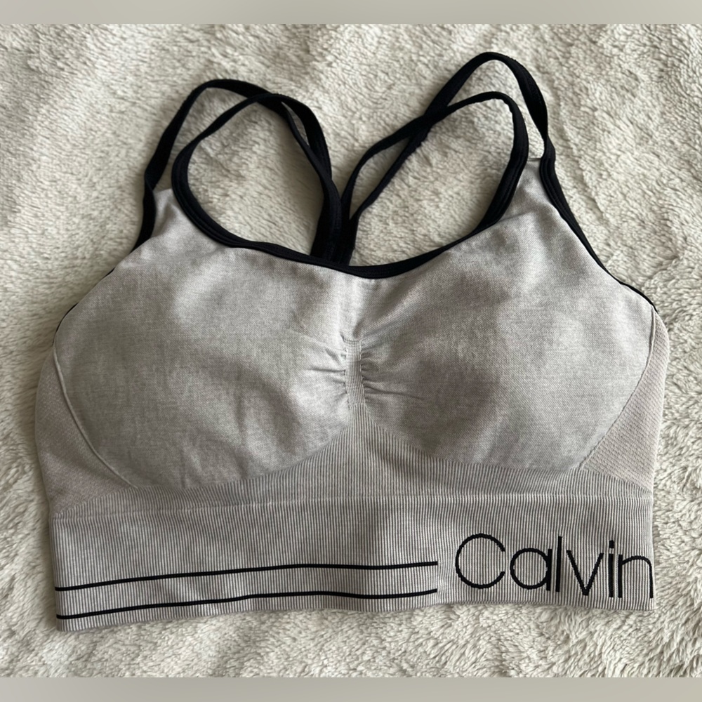 Women’s Calvin Klein Performance Light Gray Sports Bra